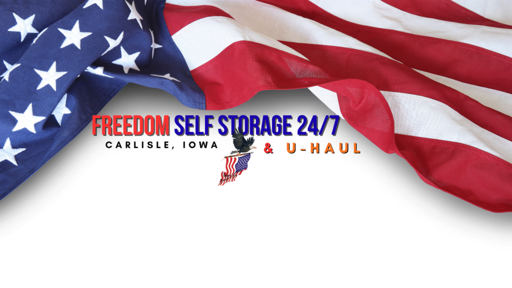 Climate-controlled self storage units in Carlisle Des Moines Iowa at Freedom Self Storage.